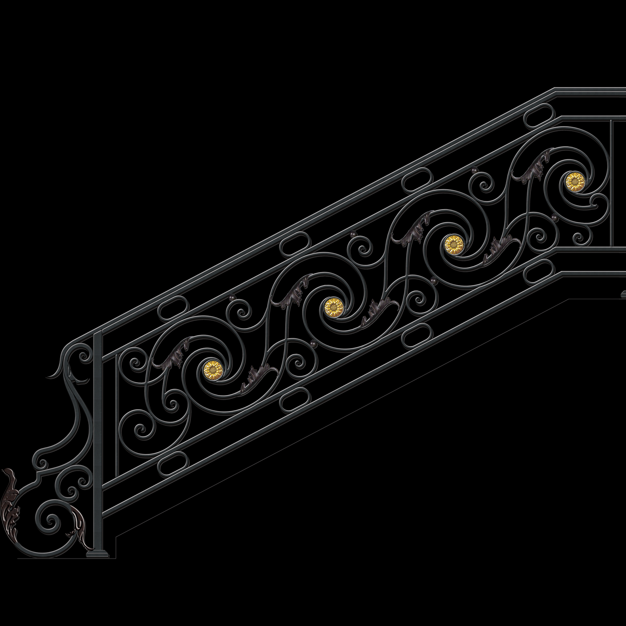 hephs【楼梯/栏杆】 "铁艺栏杆——卢浮宫标记" 编号